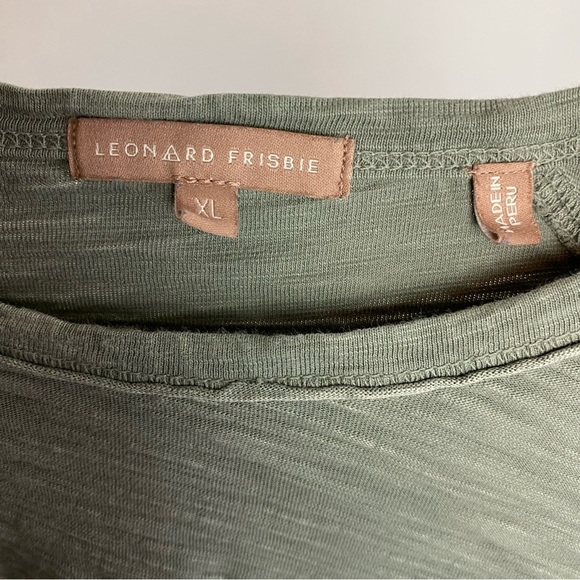 Leonard Frisbie Long Sleeve Tee Shirt Mens Size XL Green Raglan Wide Crewneck - Picture 8 of 10